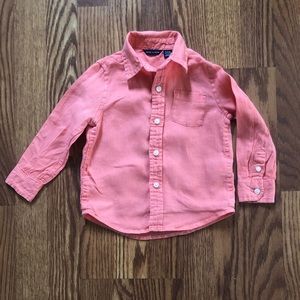 Janie and Jack boys linen button down, 18 to 24 months